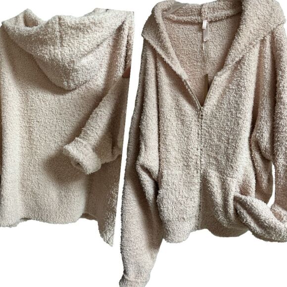 SKIMS COZY Knit Hoodie in Blush Plus size Zips Up 4X-5X fits 1X NWT Mocha Mousse - Picture 9 of 13